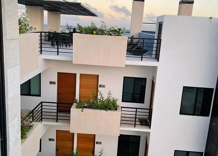 Apartment Bright Ocean View With Rooftop Pool Access Puerto Morelos
